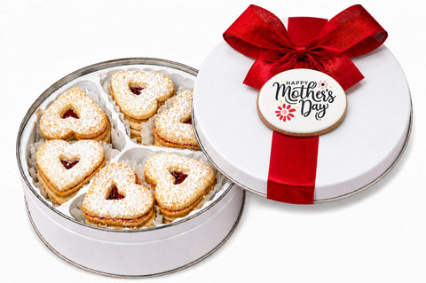 Mother's Day Mini Linzer Heart Cookie Tin (Long Island Delivery & Shipped Nationwide)