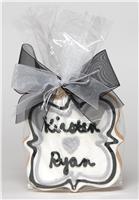 Call Out Formal Black Writing with Gray Heart Message Cookie Party Favor