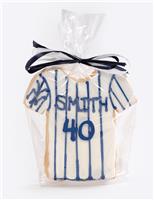 Team Shirt with Monogram Blue Stripes Cookie Party Favor