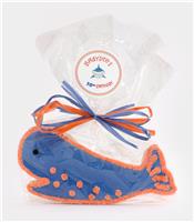 Whale Blue and Orange Cookie Party Favor